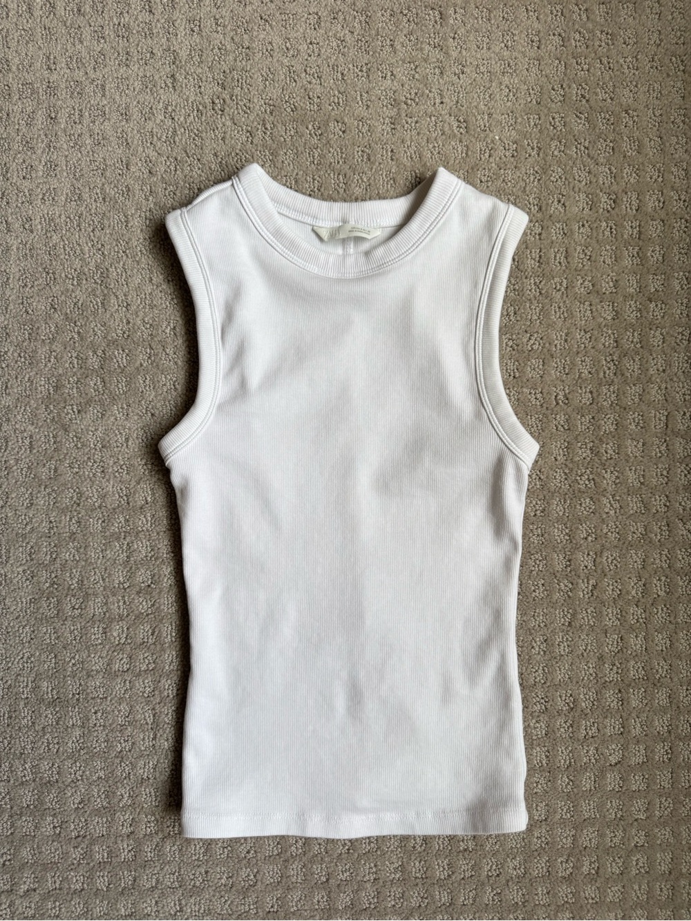 Zara White Ribbed Tank Top